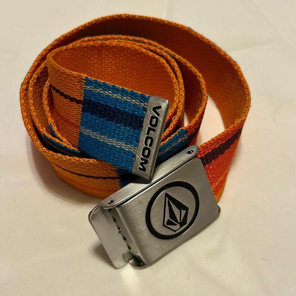VOLCOM Men’s Adjustable Webb Belt orange/Blue/Black NWOTS